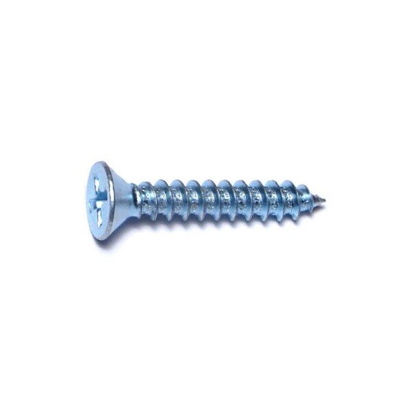 Midwest Fastener Sheet Metal Screw, #8 x 1 in, Zinc Plated Steel Flat Head Phillips Drive, 100 PK 03013 - main